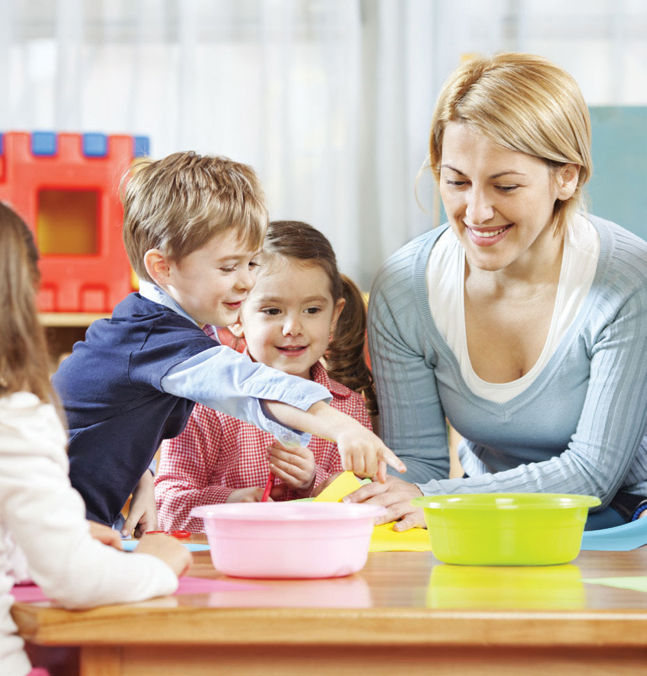 Children playing adult watching